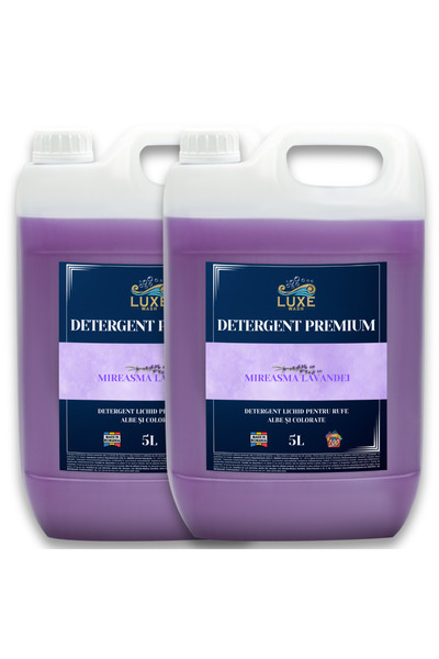 Luxe Wash Detergent Lichid Mireasma Lavandei 10L – Pachet 2x5L Curățare Eficientă și Parfum Relaxant