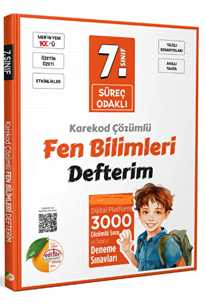 Editör Yayınevi 7. Sınıf Süreç Odaklı Fen Bilimleri Defterim - Karekod Çözümlü