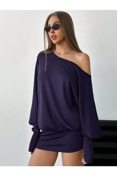 npLStore Women's Off-The-Shoulder Boat Neck Asymmetrical Neckline Long Sleeve...