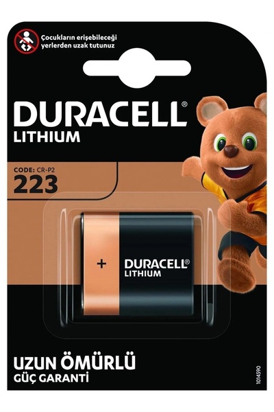 Duracell Özel Yüksek Güçlü Lityum 223 Fotoğraf Pili 6V, 1’li paket (223 / CR-P2)