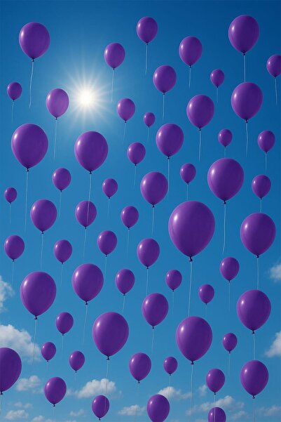 hak-iş oyuncak 33 cm Purple Balloon – Party and Decoration Set of 100