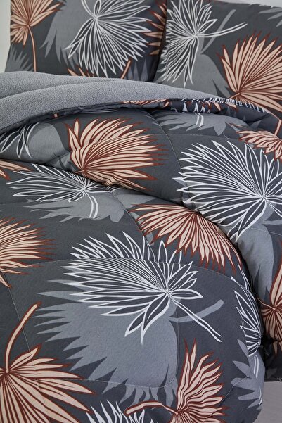 Arma Concept Double Size Floral Pattern Double-Sided Welsoft Pufidik Silicone Quilt 195X215 + 2 Pillowcases