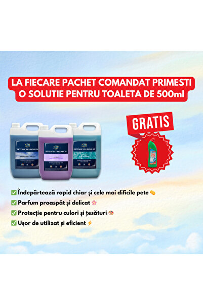 Luxe Wash Pachet 3x5L Detergenți + Soluție Toaletă CADOU – Curățenie Completă și Parfumuri Premium