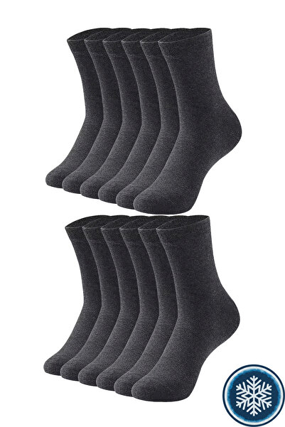 HRN Textile Pachet de 12 șosete lungi de iarnă pentru bărbați, din bumbac, ca...