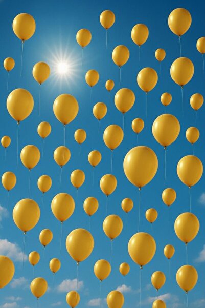 hak-iş oyuncak 33 cm Yellow Balloon – Party and Decoration Set of 100