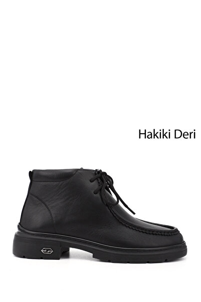 GÖNDERİ(R) Γυναικείες/Κοριτσίστικες μπότες άνεσης από γνήσιο δέρμα με μαύρα κορδόνια