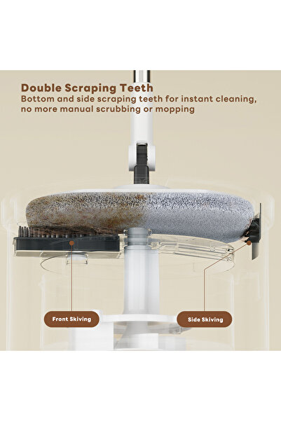 sharpdo Household Floor Cleaning Tool - Spin Mop with Bucket, 2 Cloths, Adjustable Mop Height