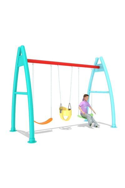 Danube Home مجموعة أرجوحة خارجية للأطفال من ألفا، مكونة من 3 أشخاص - مصنوعة م...