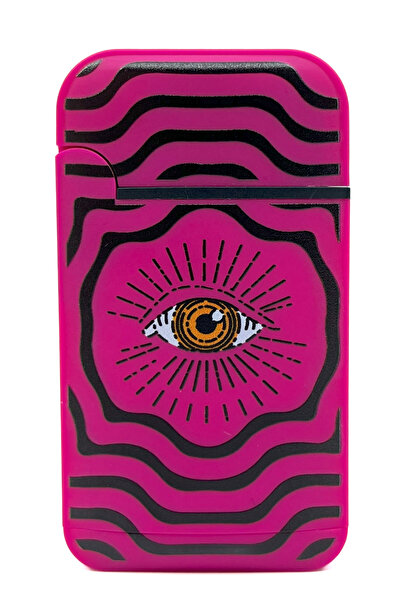 Zengaz Cool Tasarım Jet Alev Çakmak - Magenta Vibrant Eye