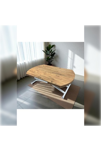 SEHPAM AKILLI Yan Baştan Açılır Yarı Oval Akıllı Yemek Masası Mdf Tabla Alt M...