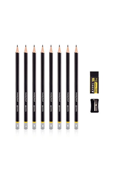 KarmaOfis Sketch Set 1 ((Hb-8B)+Notebook Set (A5 90 Gr)+Gray Eraser)