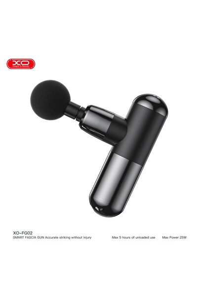 Xo FG02 6 Hız Kademeli 4 Başlıklı Taşınabilir Masaj Tabancası Siyah