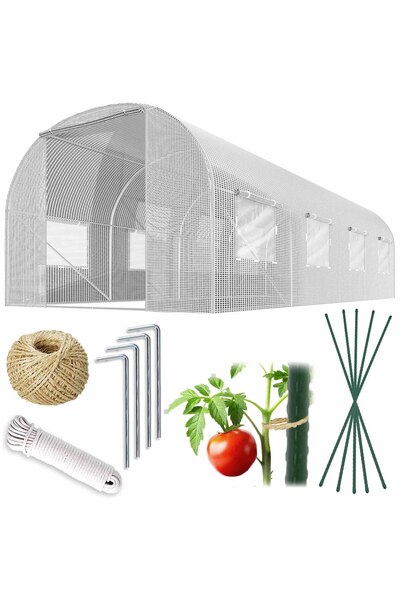 Other Tunel de grădină 2 x 4,5 m (9 m2) alb Plonos