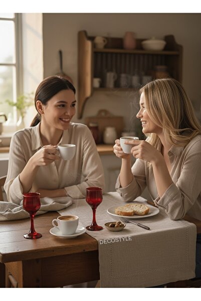 DECOSTYLE Red Colored Glasses, Set of 6, Coffee Side Glasses