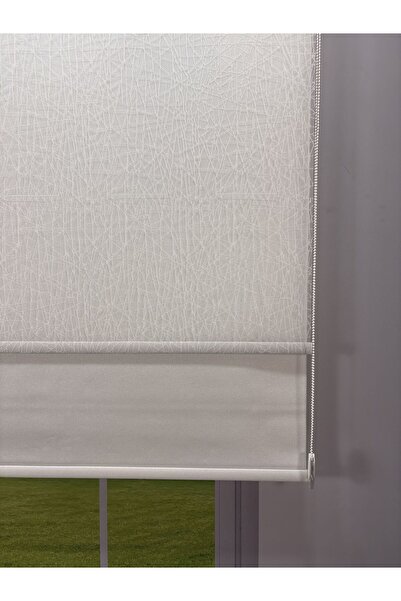 donatti perde OLYMPOS Serisi – Kırçıl Desenli Çift Mekanizmalı Beyaz Tül Beya...