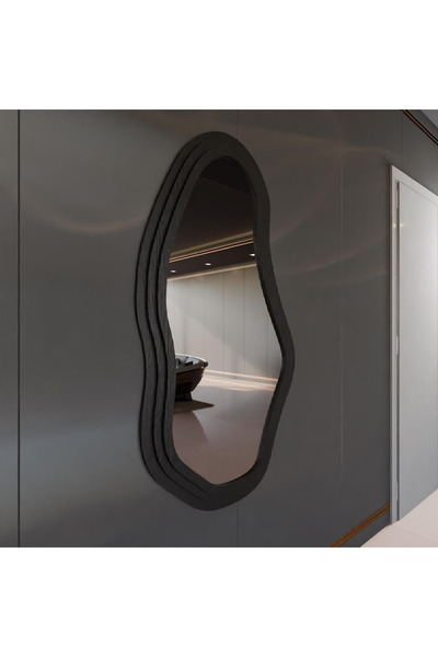 Aypars Atölye 50x88 cm WaveLine – Dalgalı Form Duvar Ayna (Dekoratif Çerçeveli, Modern Tasarım, Renk Seçenekli)