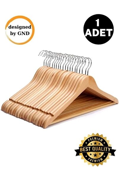 Hausgarten Ahşap Elbise Askısı Kıyafet Askılık 1 Adet Tam Vernikli