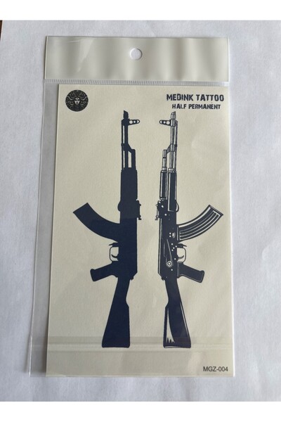 Airbrush Tattoo Keleş Ak 47 18x11 cm Yarı Kalıcı Hayalet Geçici Dövme Yapıştırma Dövme