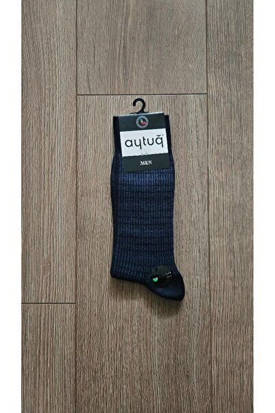 Aytuğ 3 Pairs Men's Bamboo Group (Black-Grey-Navy Blue) Combed Cotton Socks - 25063