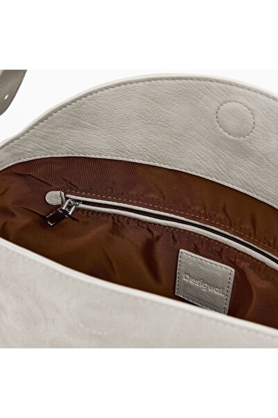 Desigual Women's handbag and shoulder bag, Desigual, New Patch 2 Piedra series, Cream