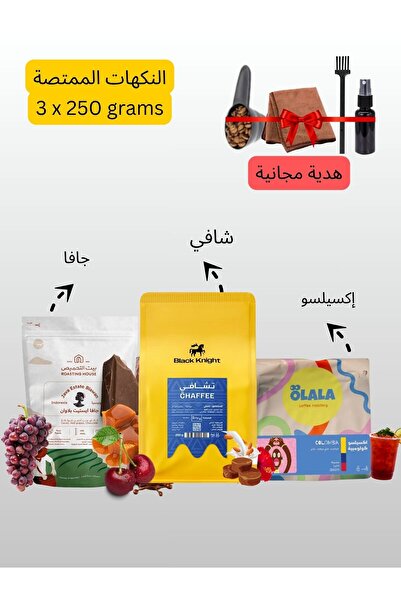 DOPPİO Set of 3 Specialty Coffee Beans – Chafee, Java, and Excelso (3 × 250 g)