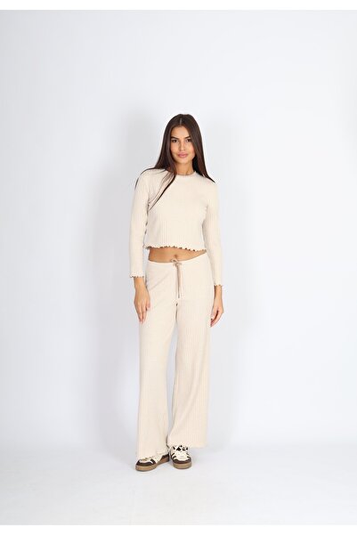 soft&basic Bluză sport bej cu decolteu rotund, tip camisole, Punta Raporlu