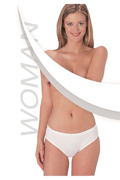 GUNERI UNDERWEAR Beyaz Ribana Slip % 100 Pamuklu Slip 3’lü Paket 232-3B