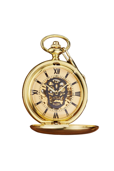 Gorben Ceas de buzunar PM247 din aur - schelet mecanic, afișaj cu cifre roman...