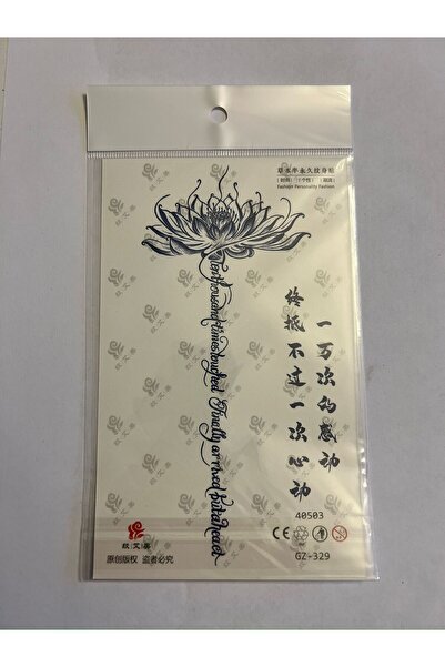 Airbrush Tattoo Çince Sırt 18x11 cm 1 Aylık Yarı Kalıcı Yapıştırma Geçici Dövme