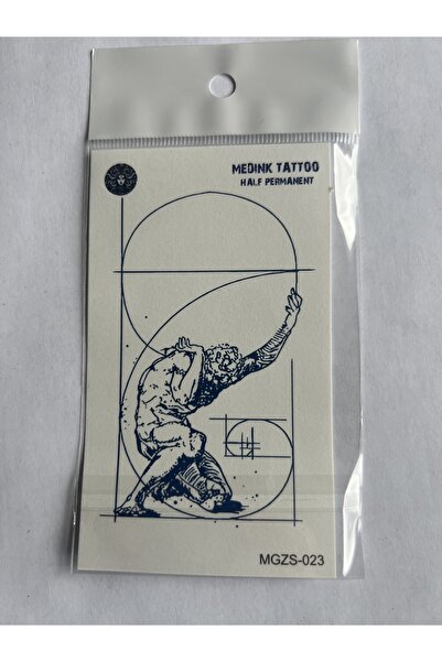 Airbrush Tattoo Antik Minimal 11x8 cm Yarı Kalıcı Geçici Dövme Yapıştırma Dövme
