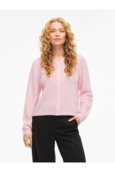 VILA Strickjacke VILORY Rundhals