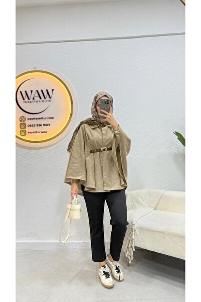 waw tesettür Mevsimlik Kaşe Panço