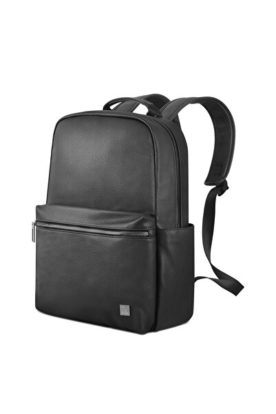 WIWU Osun Serisi Metal Logolu PU Deri Laptop Sırt Çantası Siyah