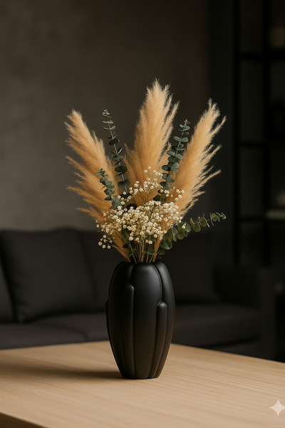 TACTIC Modern Shaped Decorative Stone Vase 16 cm – Suitable for Living Room, Office, and Tabletop Use