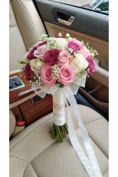 Diana Accessory GÖKKUŞAGI MODEL GELİN BUKET 15 ADET