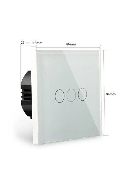 Bingoelec Intrerupator Smart, WIFI, fara nul cu 3 butoane touch 1000w, din sticla securizata, cu indicator LED