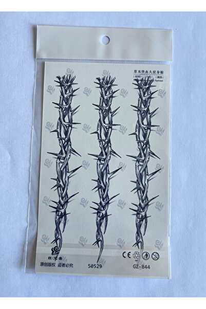 Airbrush Tattoo Dikenli Teller 18x11 cm Yarı Kalıcı Geçici Dövme