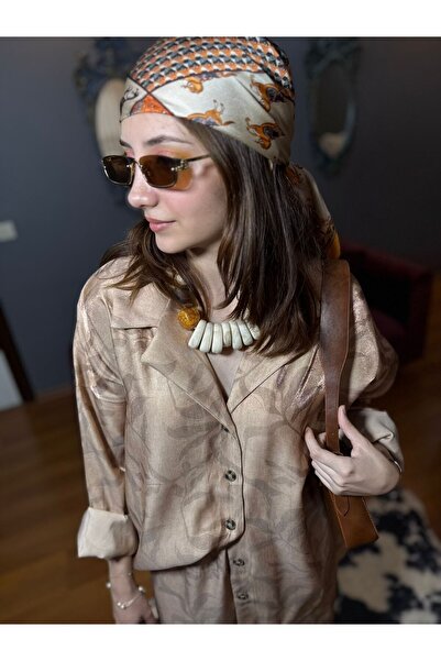 MODAGK Self Patterned Satin Pants Shirt Set