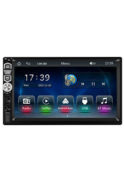 podofo Navigatie 7 inch 1DIN universala, Carplay, Android Auto Wireless - Cameră de marsarier inclusa