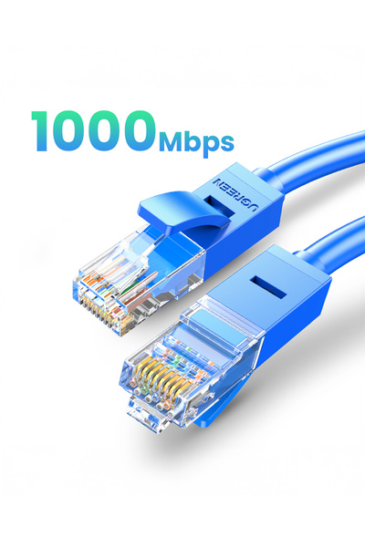 Ugreen Cat 6 U/UTP Lan Ethernet Kablosu, 2 Metre, Mavi, 11202