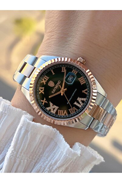 Raymond 2 Years Warranty Steel Case and Strap Does Not Blacken Color Does Not Fade 5 Atm Women's Wristwatch 611821.3