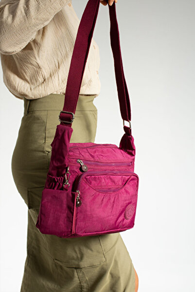 MEGA ÇANTA Klinkır Fabric Multi-Compartment and Large Volume Crossbody Women's Bag