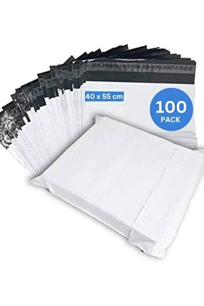 MARKQ ١٠٠ كيس بريد أبيض من البولي إيثيلين | أكياس شحن ذاتية الغلق لاصقة ٤٠×٥٥...