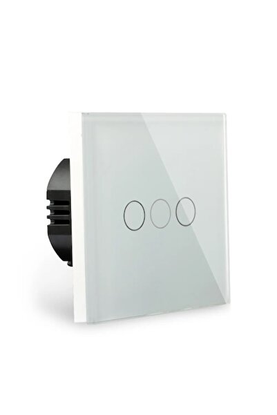 Bingoelec Intrerupator Smart, WIFI, fara nul cu 3 butoane touch 1000w, din sticla securizata, cu indicator LED