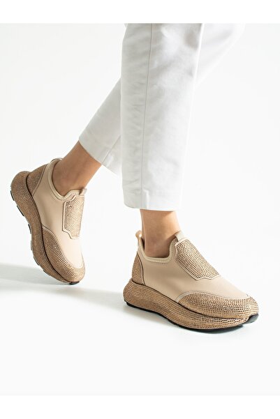 ALEMDAR AYAKKABI Celis Mink Stone Detail Women's Sneakers