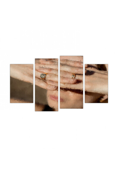 Generic لوحه جداريه مودرن رسمة إمرأه - 300954 - مقسمه أربعة قطع