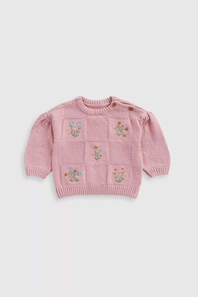 MOTHERCARE Pink Flower Knitted Jumper
