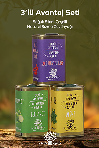 Ömür ağacı Acı Kırmızı Biber Çeşnili + Bergamot Çeşnili + Defne Çeşnili 3’lü ...