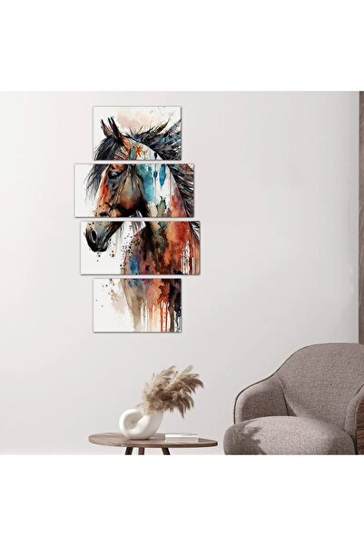 Generic Horse Painting Wall Plaque - 24151 - Divided into 4 pieces