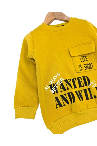 Ege Bebek Boys' 3-Strand Sharded Winter Tracksuit Set / 2-10 Years Old / Boys' Sweatshirt, Trackpants